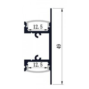 Perfil de Superfície Iluminador acima/abaixo 18x49mm (2m)