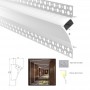 Perfil para fita LED de integração gesso/forro 96x35 Trimless esquina (2m)