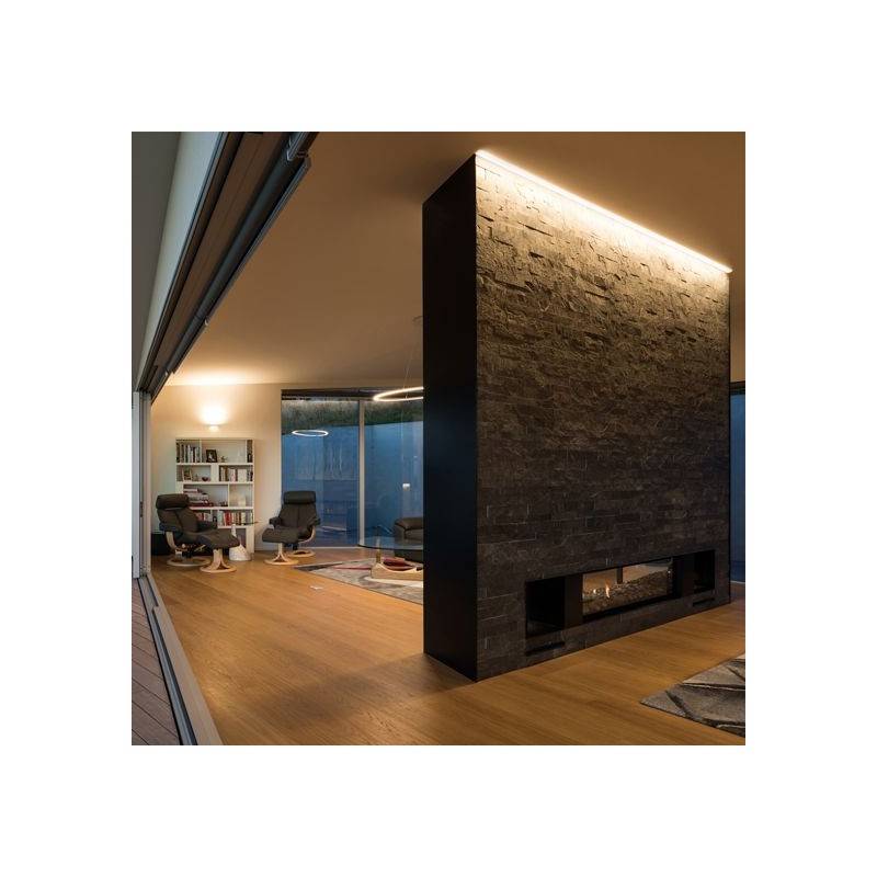 Perfil para fita LED de integração gesso/forro 96x35 Trimless esquina (2m) Perfil para fita LED de integração gesso/forro 96x35 Trimless esquina (2m)