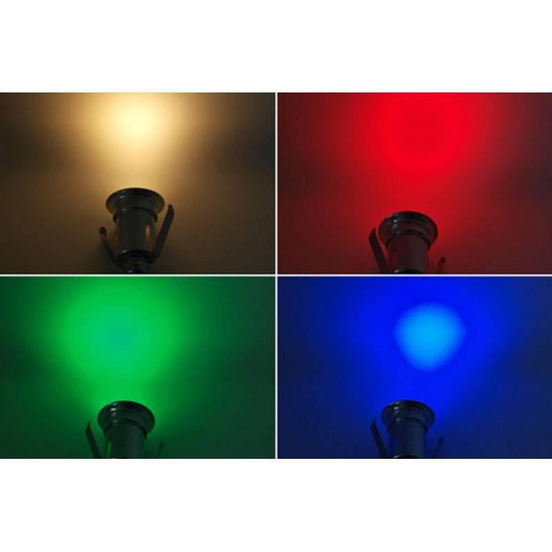 Foco LED de piso Iluminador de parede RGB 3W 12V IP67 Foco LED de piso Iluminador de parede RGB 3W 12V IP67