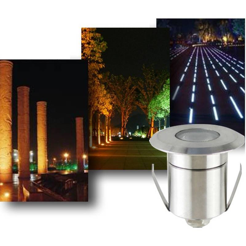 Foco LED de piso Iluminador de parede RGB 3W 12V IP67 Foco LED de piso Iluminador de parede RGB 3W 12V IP67