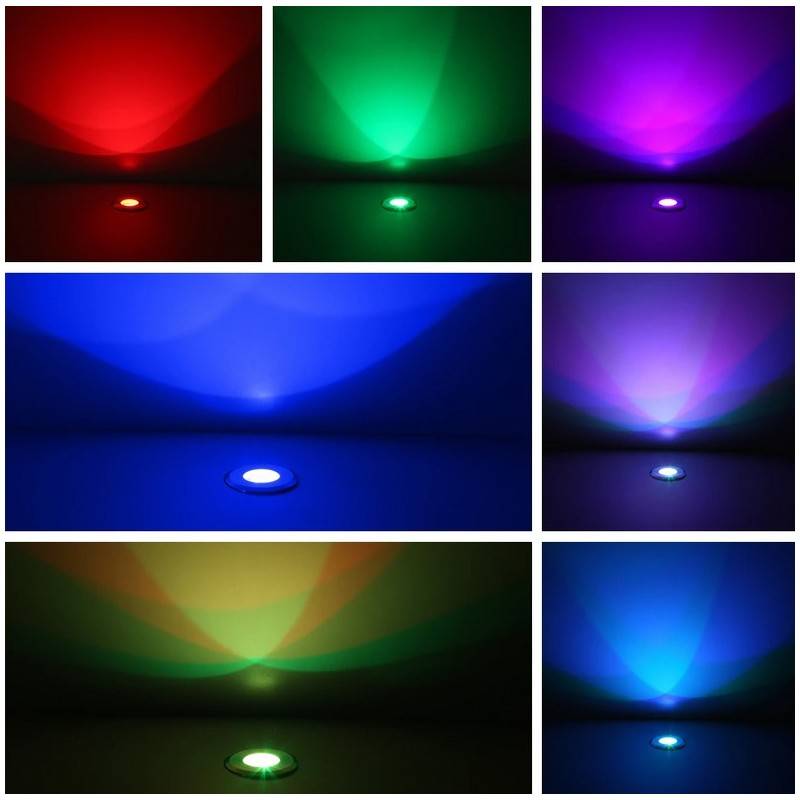 Foco LED de piso Iluminador de parede RGB 3W 12V IP67 Foco LED de piso Iluminador de parede RGB 3W 12V IP67