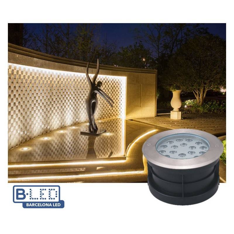 Foco de piso LED encastrável 18W 12V 3000K IP67