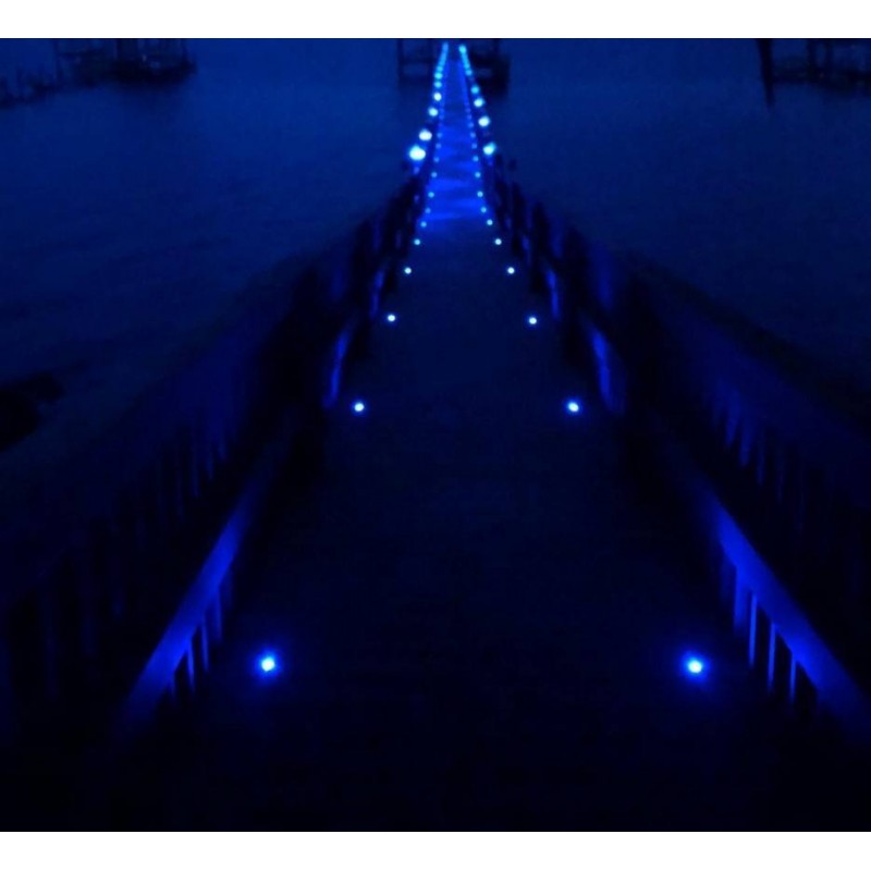 Kit 6 luzes LED de piso RGB encastráveis Ø58x9mm 0,6W 12V-DC IP67 Kit 6 luzes LED de piso RGB encastráveis Ø58x9mm 0,6W 12V-DC IP67