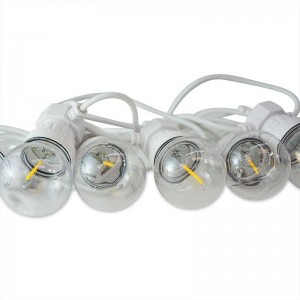 Cabo branco guirlanda LED 10 lâmpadas LED 3000ºK - 8 metros
