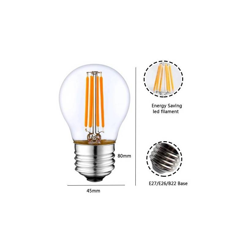 Lâmpada LED esférica LED E27 5W G45