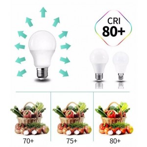 Lâmpada LED E27 9W A60 com baixo consumo energético