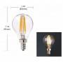 Lâmpada Filamento LED E14 Clear G45 4W Lâmpada Filamento LED E14 Clear G45 4W