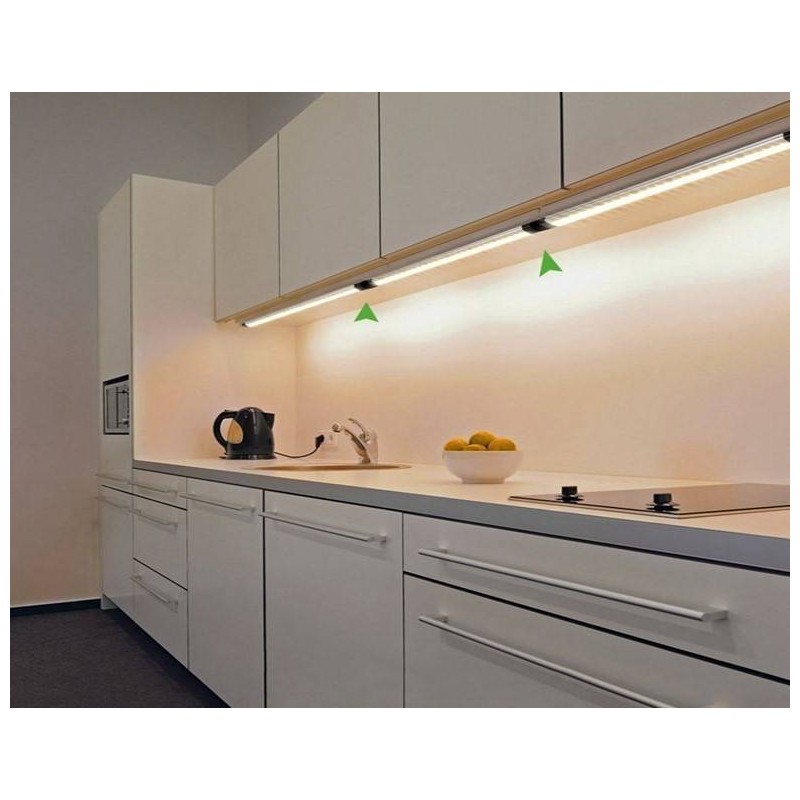 Luminária de LED linear de 100cm para armários, com sensor e regulável