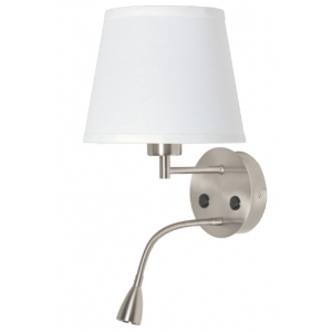 Candeeiro de parede "PAIR" E27 com reflector LED de 3W para leitura