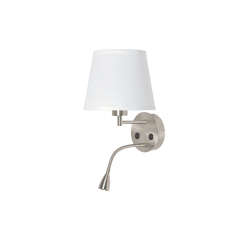 Candeeiro de parede "PAIR" E27 com reflector LED de 3W para leitura