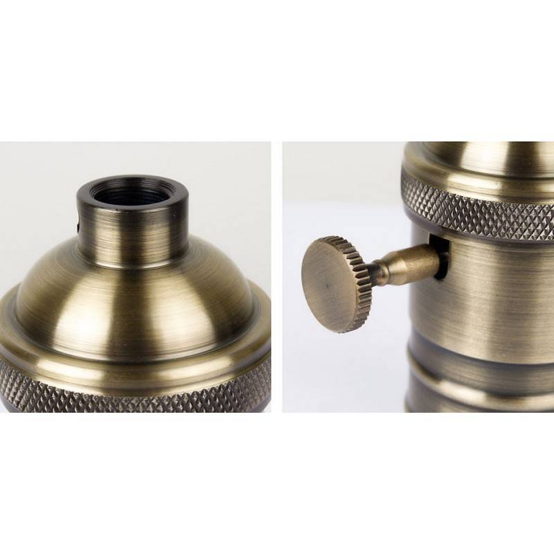 Porta-lâmpada E27 estilo vintage acabamento bronze com interruptor Porta-lâmpada E27 estilo vintage acabamento bronze com interruptor