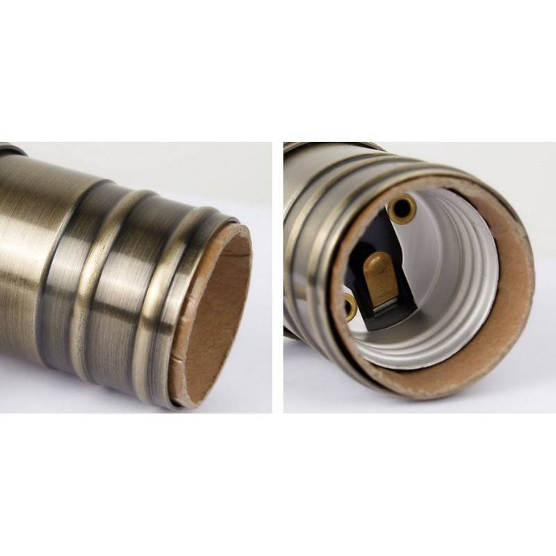 Porta-lâmpada E27 estilo vintage acabamento bronze com interruptor Porta-lâmpada E27 estilo vintage acabamento bronze com interruptor