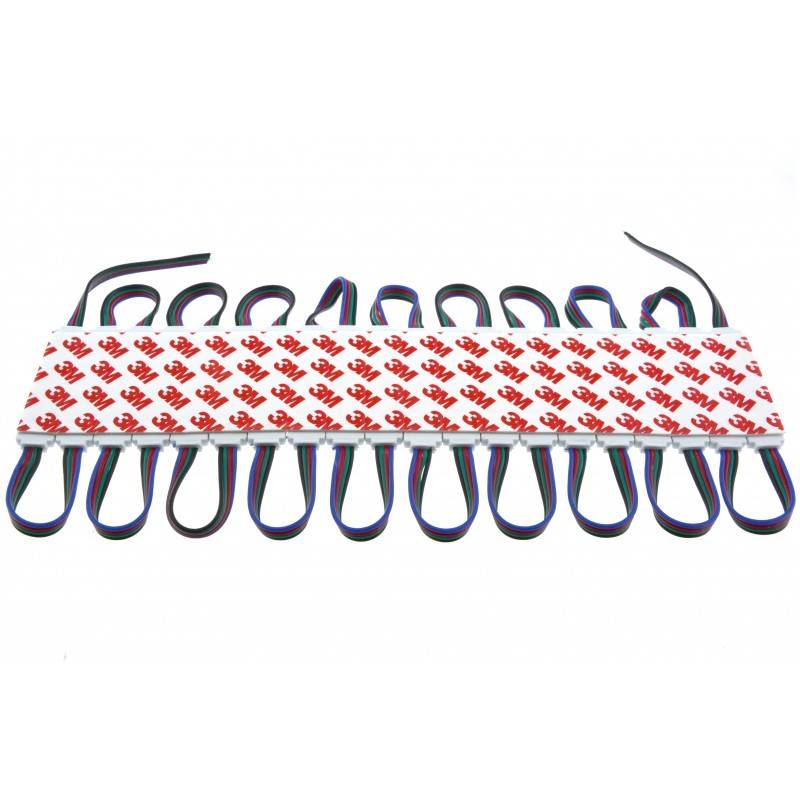 Cadeia de 20 módulos LED RGB para sinalização de 0,72 W 12V-DC IP67