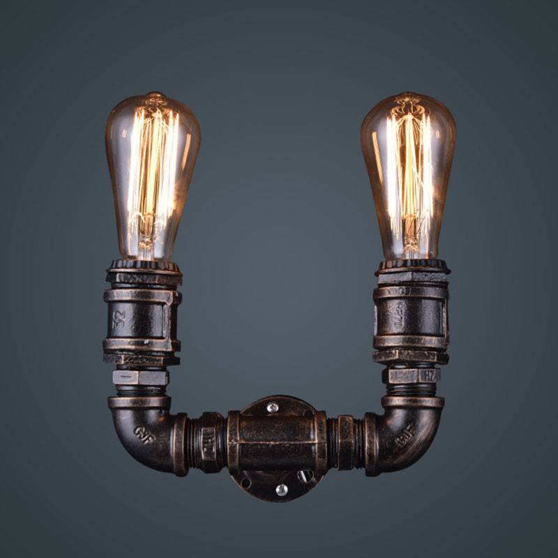 Aplique de parede vintage tubos "COPPER"