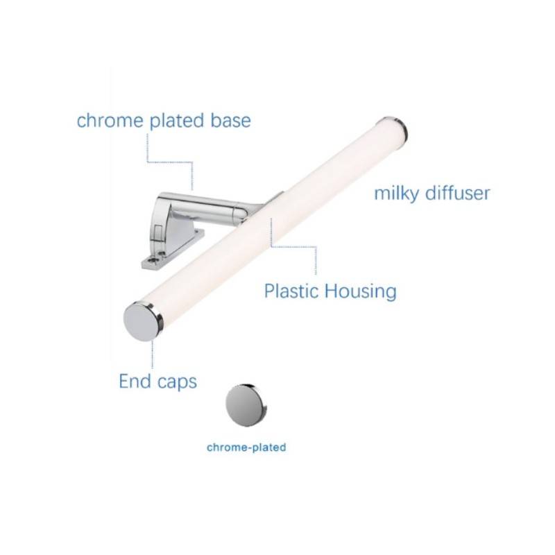 Aplique de espelho para casa de banho 6W opalino tubular 40cm