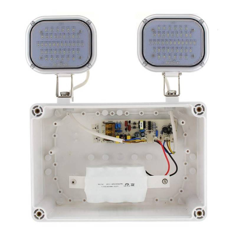 Luz de Emergência LED Industrial Dupla 2x6W IP65