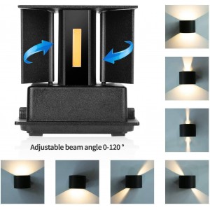 Aplique de parede "LAT" 6W com abertura de luz regulável