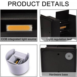 Aplique de parede "LAT" 6W com abertura de luz regulável