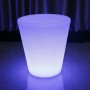 Vaso LED RGBW resina branca, ø28x29cm 1,2W, IP65, recarregável