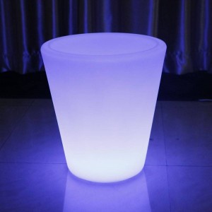 Vaso LED RGBW resina branca, ø28x29cm 1,2W, IP65, recarregável