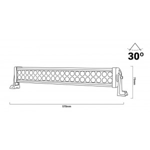 Barra LED todoterreno 4x4, 120W, 8000lm IP67