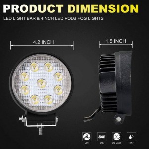 Foco LED para maquinaria, automóvel e náutica 27W -1400lm - Ângulo Aberto