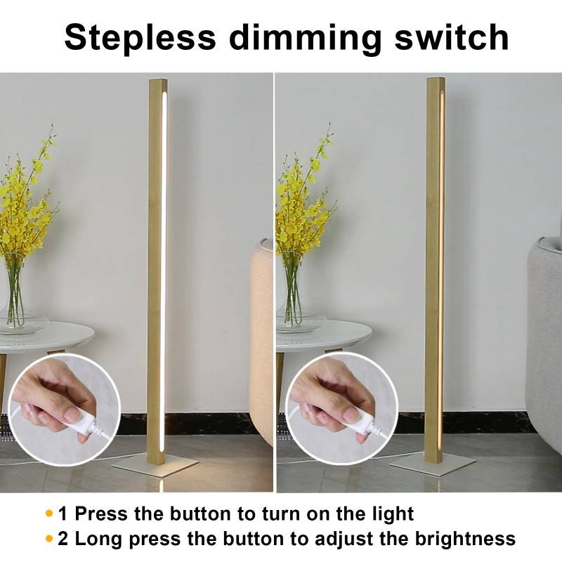 Candeeiro de pé de madeira "FLOAK" 24W dimável Candeeiro de pé de madeira "FLOAK" 24W dimável