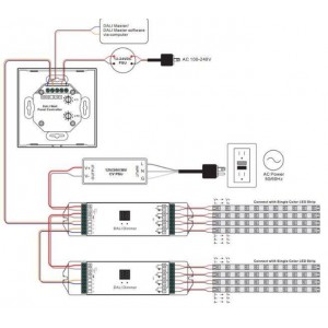 DALI TOUCH Interruptor tátil 12-24V-DC (4 Zonas)