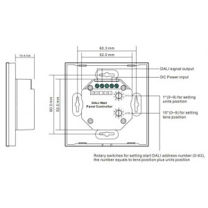 Interruptor de toque RGB 12-24V-DC (4 zonas) DALI RGB TOUCH COLOR