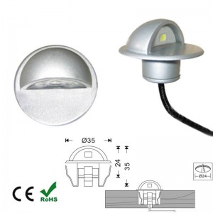 Baliza LED encastrável no piso IP67 12V-DC 0.4W
