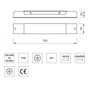 Kit de conversão de luz de emergência para LED 4W Autoteste