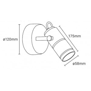 Aplique de parede e teto LED COB "ESCOP" Orientável com Zoom 12W