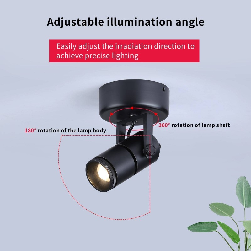 Aplique de parede e teto LED COB "ESCOP" Orientável com Zoom 12W Aplique de parede e teto LED COB "ESCOP" Orientável com Zoom 12W