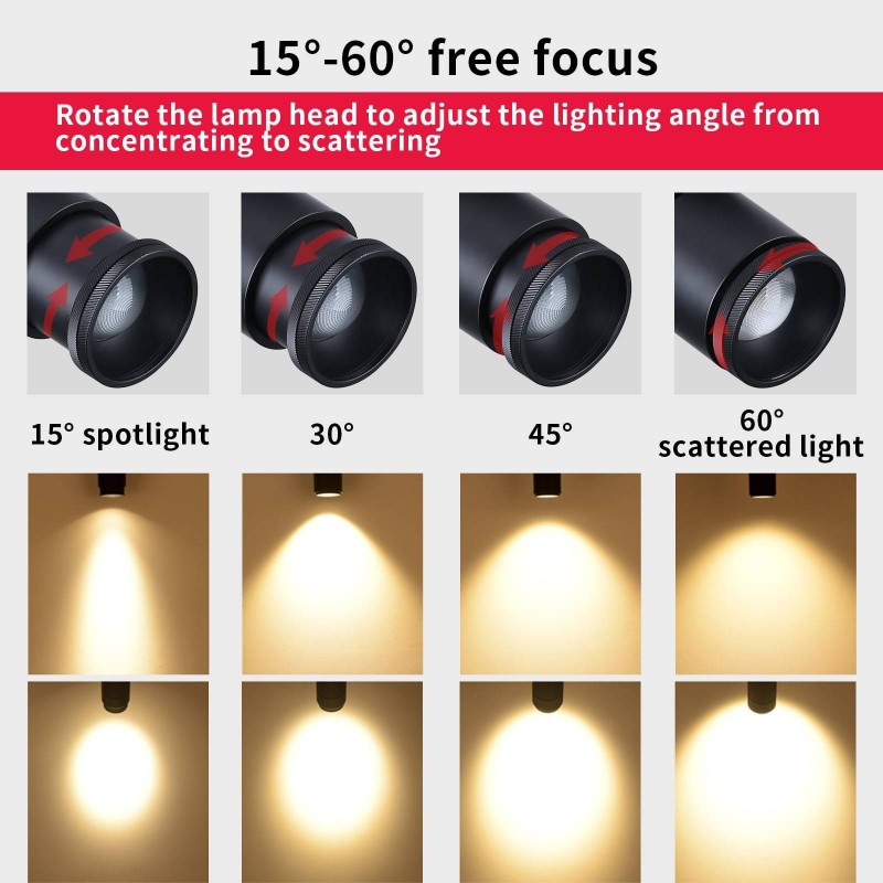 Aplique de parede e teto LED COB "ESCOP" Orientável com Zoom 12W Aplique de parede e teto LED COB "ESCOP" Orientável com Zoom 12W