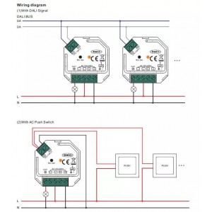 Dimmer DALI TRIAC Controle RF e PUSH 400W