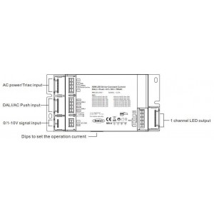 Driver 8-48V Triac DALI PUSH 0/1-10V 180-1500mA 50W