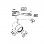 Foco projetor LED 40W 3600LM para Carril monofásico Foco projetor LED 40W 3600LM para Carril monofásico