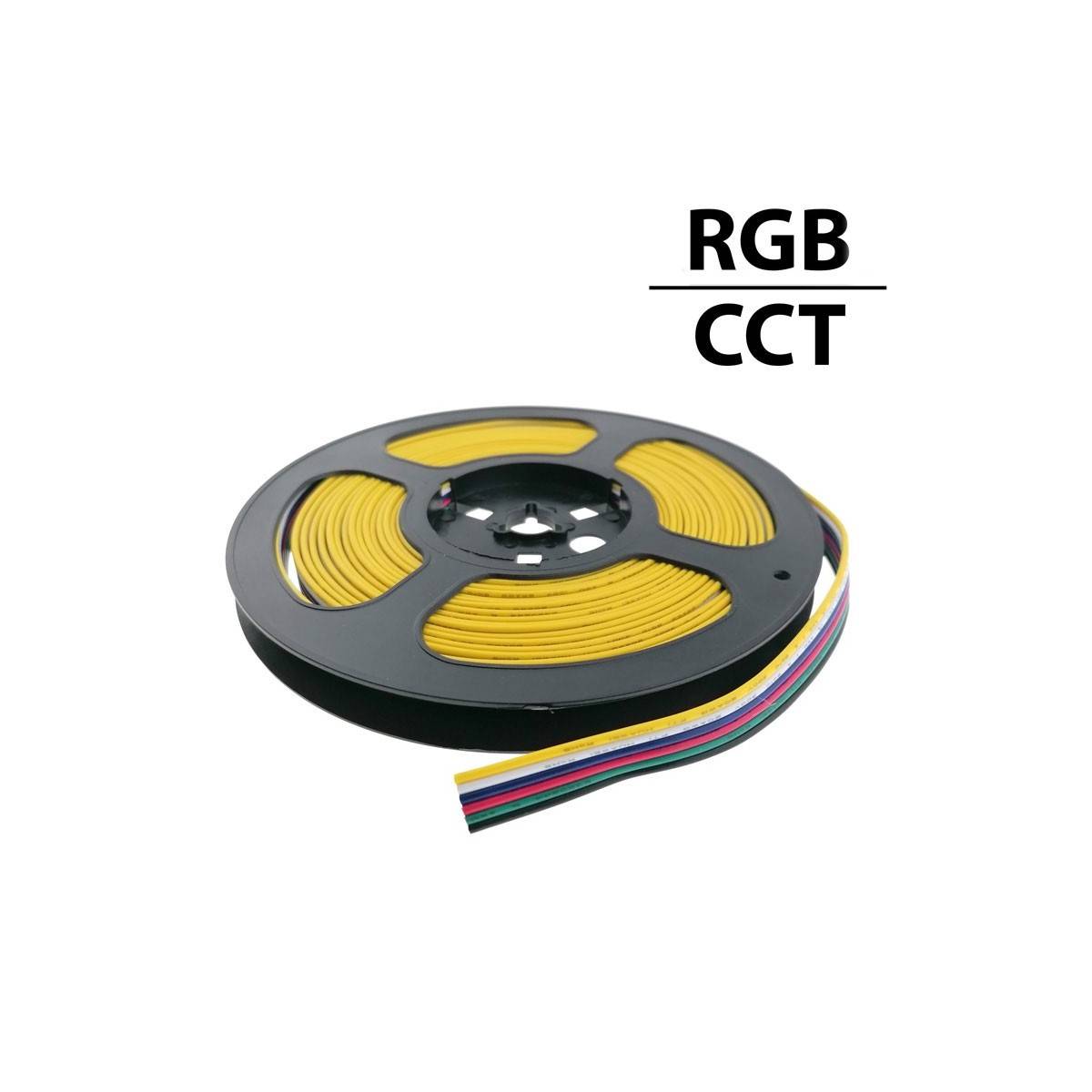 Cabo RGB+CCT conector para iluminação LED RGB+CCT 12-24V