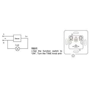 Sensor de movimento PIR de parede 160º quadrado