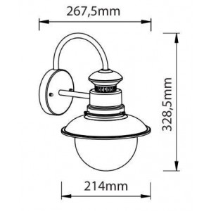 Aplique de parede para exterior "LONDON" IP44 E27