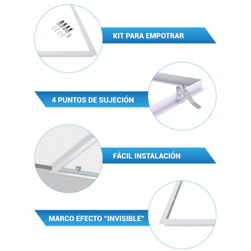 Kit moldura encastrável para painéis LED 60x60