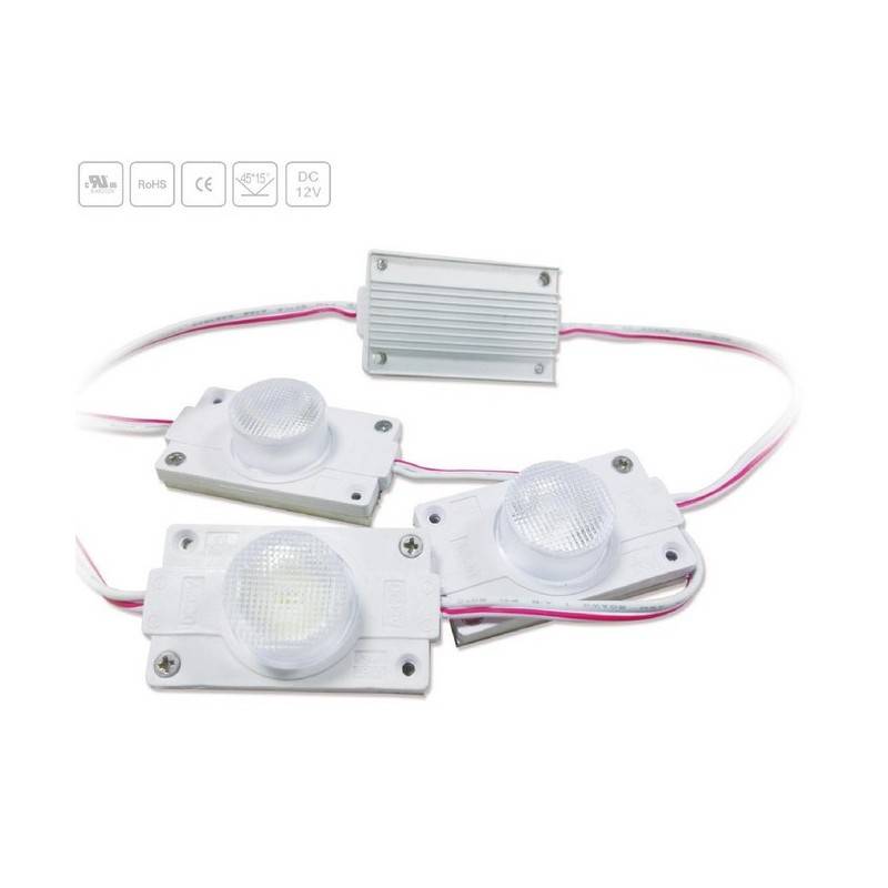 Cadeia de 20 módulos LED para letreiros de fachada SMD3535 3W 12V IP65