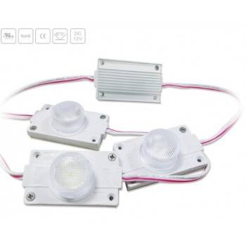 Cadeia de 20 módulos LED para letreiros de fachada SMD3535 3W 12V IP65 Cadeia de 20 módulos LED para letreiros de fachada SMD3535 3W 12V IP65