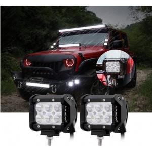 Foco LED para maquinaria, 4x4 off road e náutico 18W -1800lm - Ângulo fechado