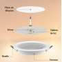 Downlight LED DOB circular encastrável 6W corte Ø95mm