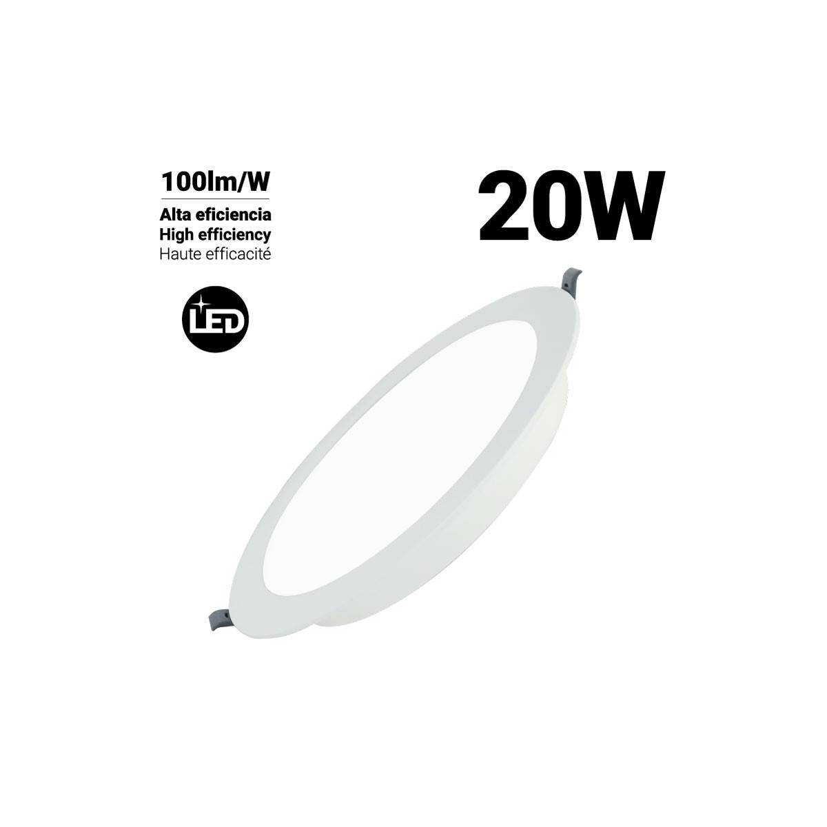 Downlight de LED circular encastrável 20W DOB corte Ø190mm