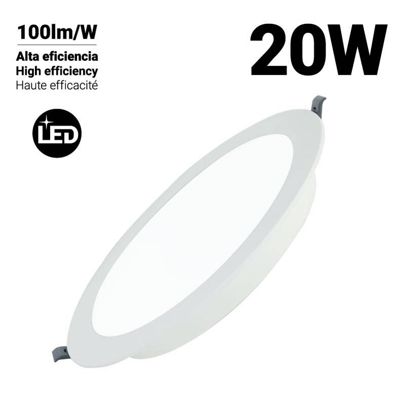 Downlight de LED circular encastrável 20W DOB corte Ø190mm