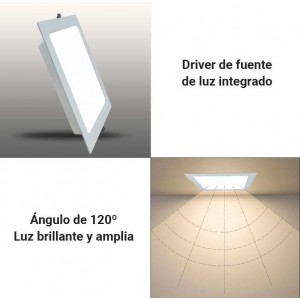 Downlight LED encastrável quadrado DOB 22W corte Ø190mm