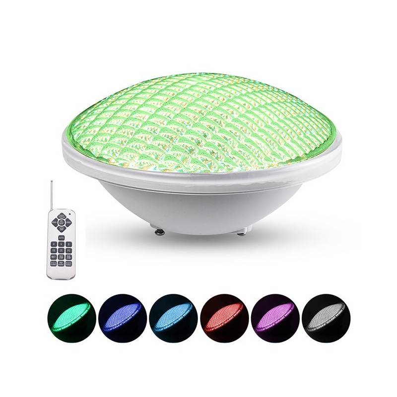 Lâmpada LED PAR56 RGB para Piscina 12V AC - 24W - Submersível - Controlo remoto - IP68 Lâmpada LED PAR56 RGB para Piscina 12V AC - 24W - Submersível - Controlo remoto - IP68